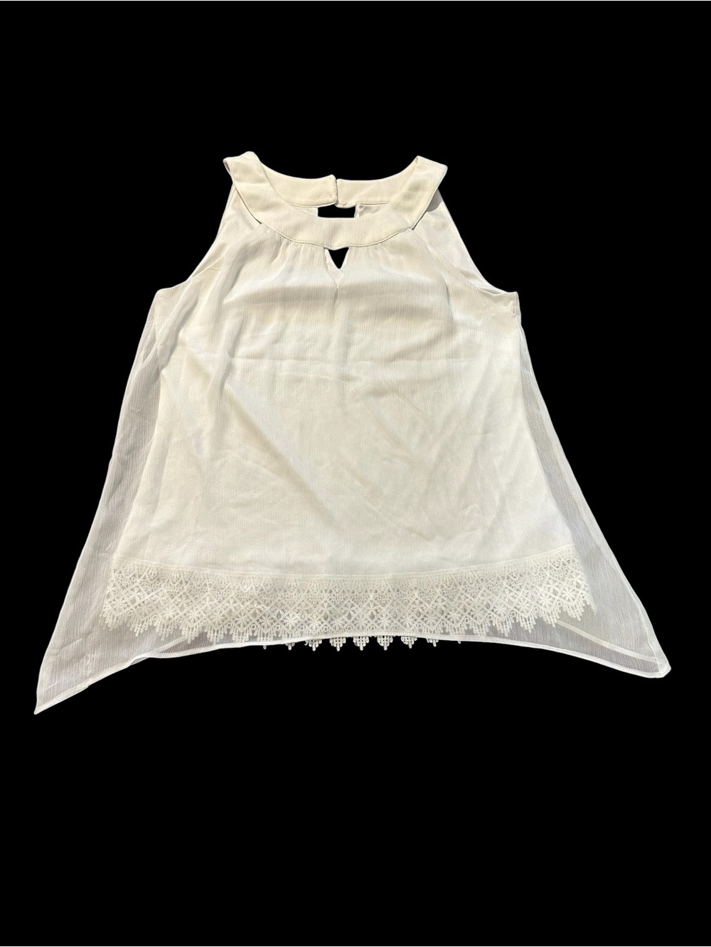 Women’s White Lace-Hem Sleeveless Camisole